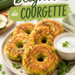 Recette de beignets de courgettes croustillants récemment sortis de la friture.