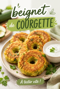 Recette de beignets de courgettes croustillants récemment sortis de la friture.