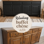Buffet en chêne modernisé par un relooking décoratif