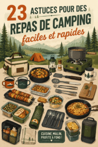 Repas de camping savoureux préparés en extérieur