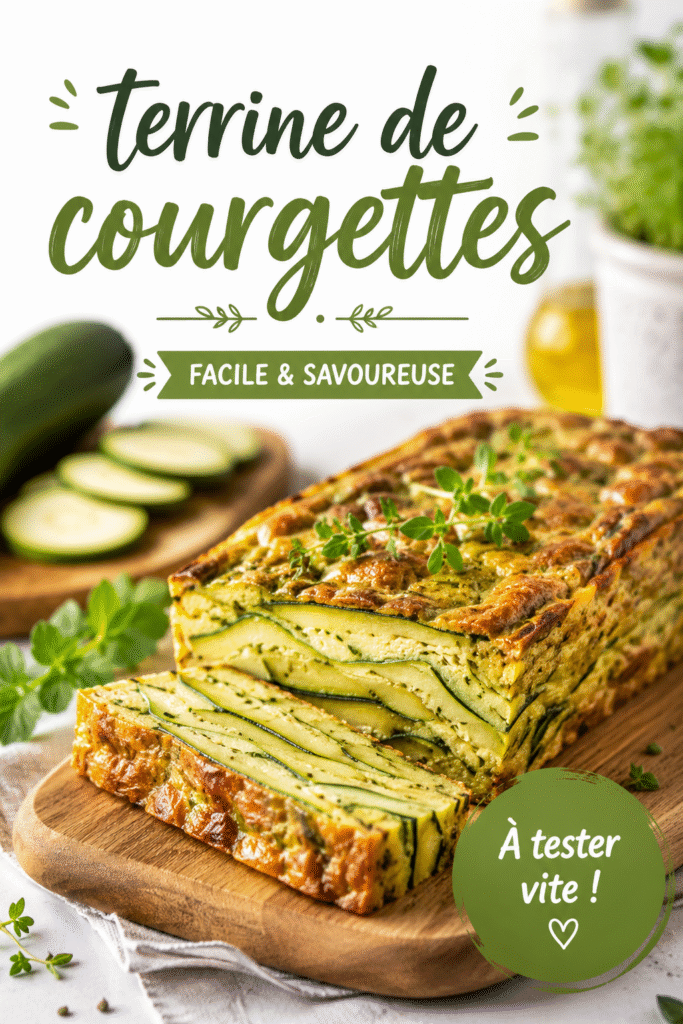 Terrine de courgettes méditerranéenne prête à être servie avec une salade fraîche