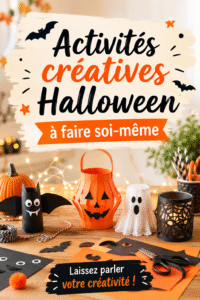 Activités créatives DIY pour Halloween avec des décorations faites maison.