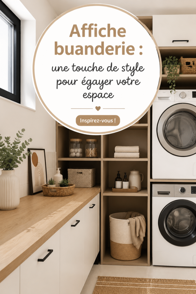 Affiche décorative pour une buanderie stylée avec des couleurs apaisantes