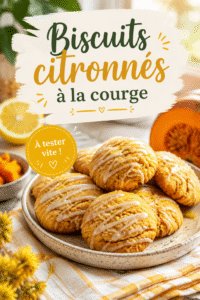 Biscuits citronnés à la courge posés sur une table de camping