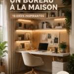 Bureau à domicile inspirant avec décoration moderne et mobilier confortable.