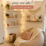 Chambre d'ado moderne avec un espace de travail confortable et décoré