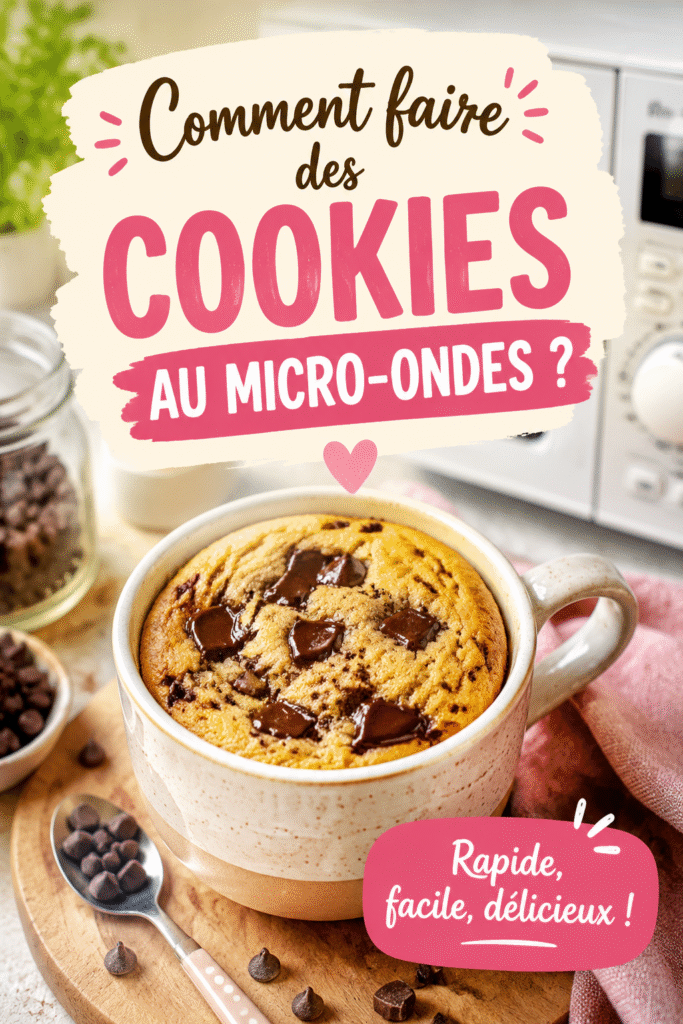 Cookies moelleux préparés au micro-ondes avec des pépites de chocolat