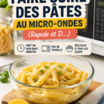 Un bol de pâtes au micro-ondes prêt à être dégusté, idéal pour les repas de camping