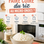 Bol de riz cuit au micro-ondes, prêt à être servi lors d'un repas en camping.