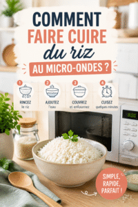 Bol de riz cuit au micro-ondes, prêt à être servi lors d'un repas en camping.