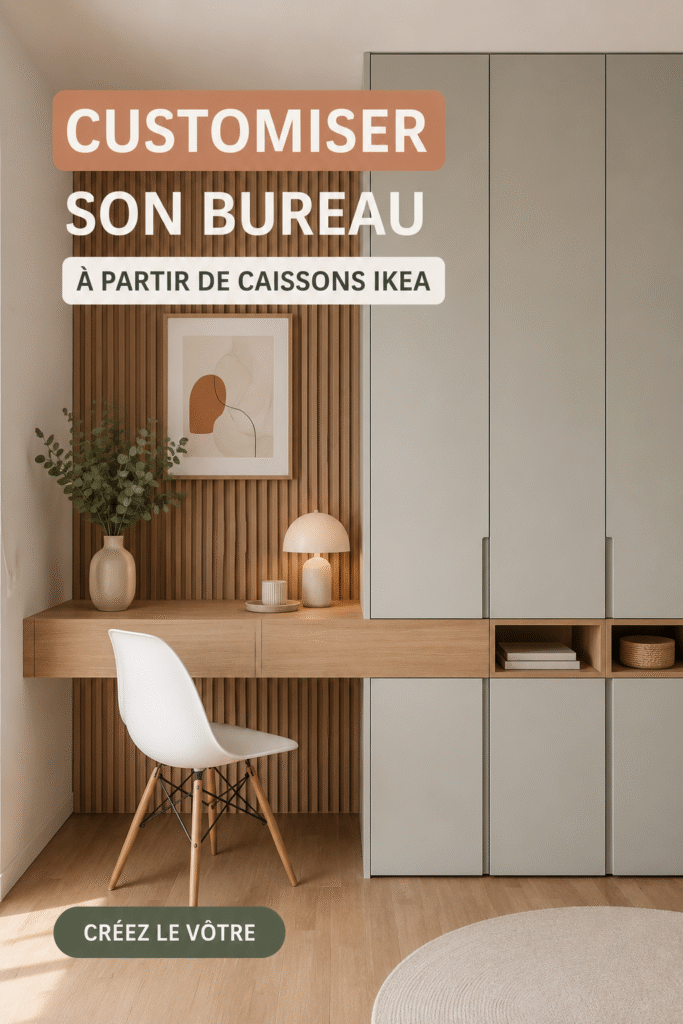 Bureau moderne et personnalisé avec des caissons Ikea customisés