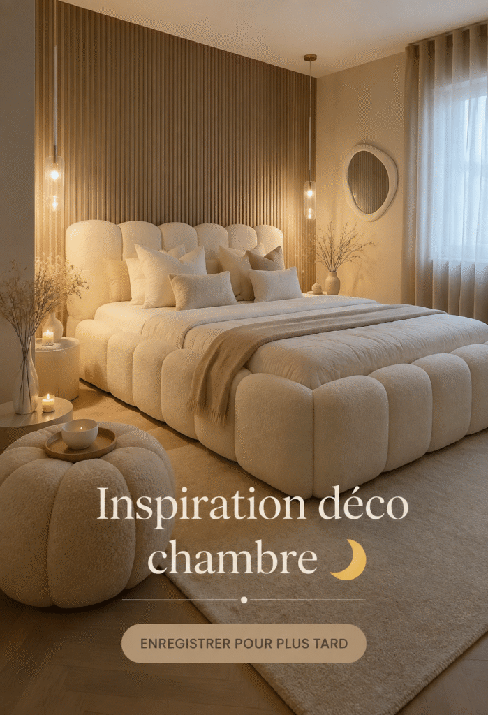 Chambre chaleureuse avec des touches personnelles et un éclairage doux, décorée avec style.