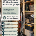 Garage propre et organisé après désencombrement