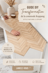 Une commode Koppang relookée avec des couleurs vives et des motifs modernes.