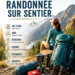 Équipement de camping léger prêt pour une randonnée en pleine nature, comprenant une tente et un sac à dos.