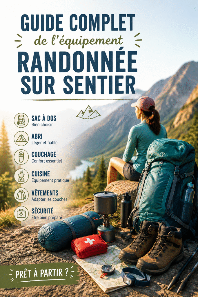 Équipement de camping léger prêt pour une randonnée en pleine nature, comprenant une tente et un sac à dos.