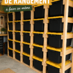 Étagères en bois DIY dans un espace de rangement