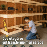 Étagères de garage en bois bien organisées