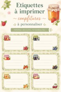 Étiquettes personnalisées à imprimer pour pots de confiture