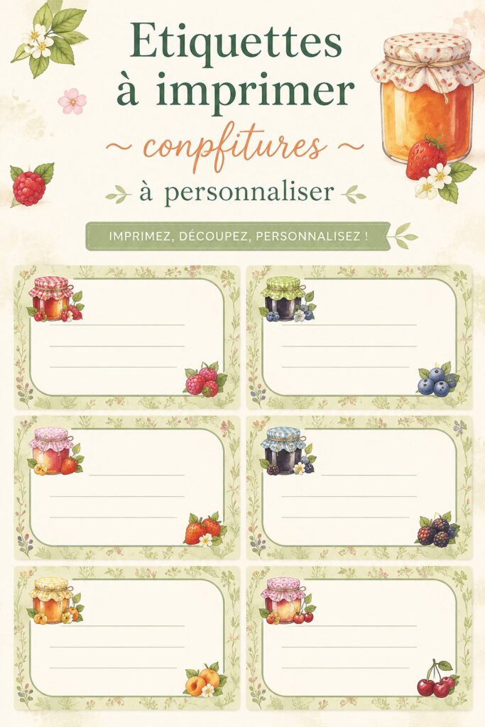 Étiquettes personnalisées à imprimer pour pots de confiture