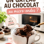 Un gâteau au chocolat moelleux cuit au micro-ondes avec une belle cuisson.