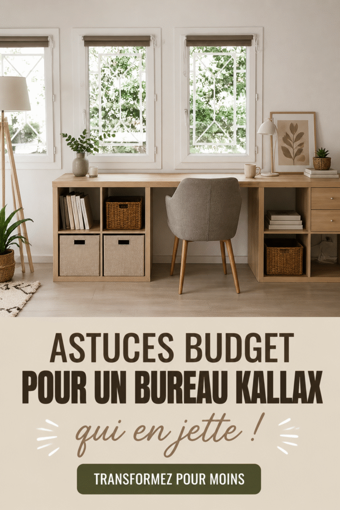 Aménagement d'un bureau élégant avec une bibliothèque Kallax et des accessoires pratiques.