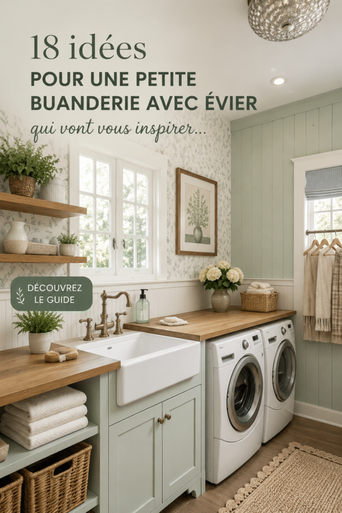 Aménagement d'une buanderie moderne avec évier et rangement pratique
