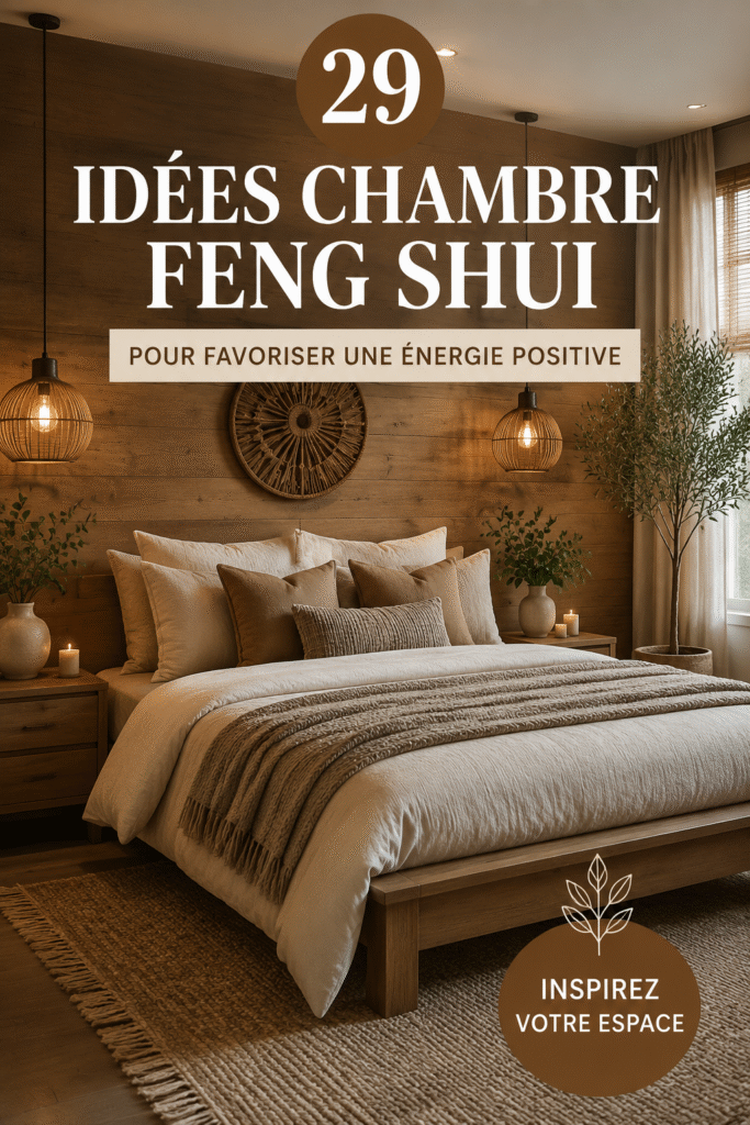 Chambre apaisante avec des éléments Feng Shui pour une énergie positive