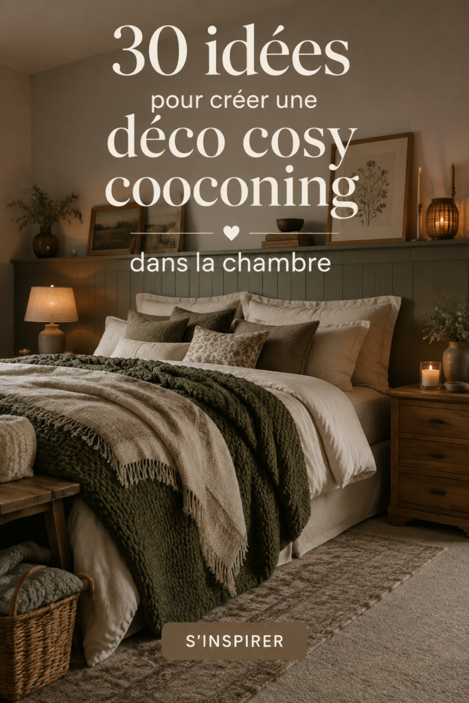 Chambre cosy avec des éléments de décoration cocooning