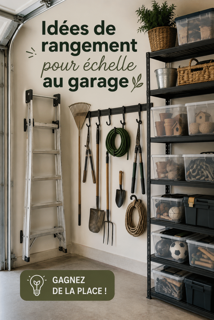Garage bien organisé avec des solutions de rangement pratiques