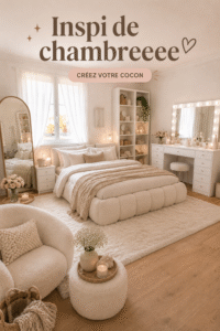 Chambre chaleureuse avec des éléments DIY créatifs.