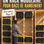 Meuble de rangement modulaire en bois pour le camping