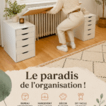 Bureau moderne et organisé avec des produits Ikea, idéal pour travailler avec confort et style.