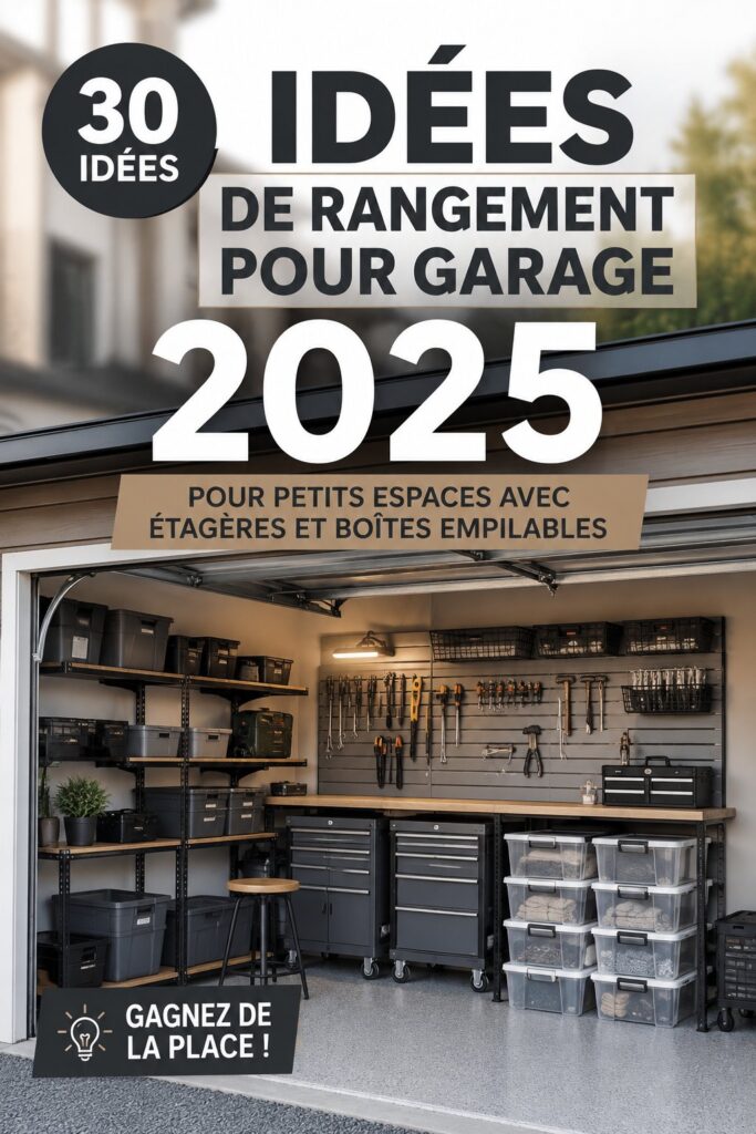 Garage organisé avec des étagères et des systèmes de rangement pour petits espaces