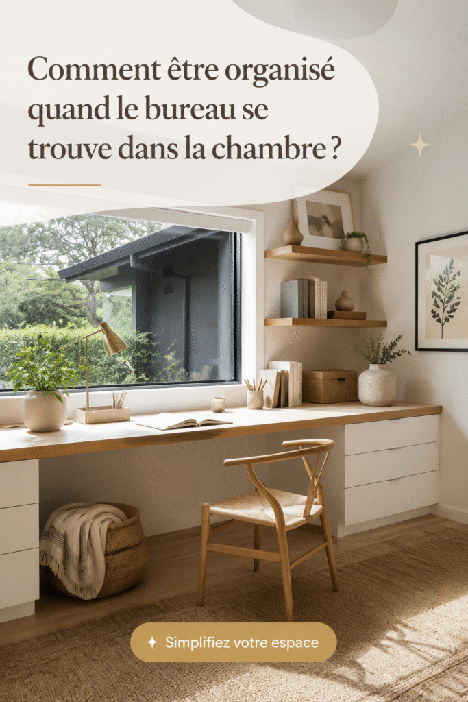 Bureau organisé dans une chambre avec des plantes et une bonne lumière