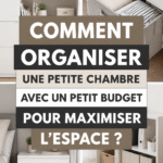 Une petite chambre bien organisée avec des meubles multifonctionnels et un décor chaleureux.