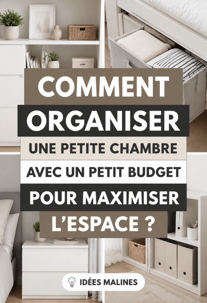 Une petite chambre bien organisée avec des meubles multifonctionnels et un décor chaleureux.