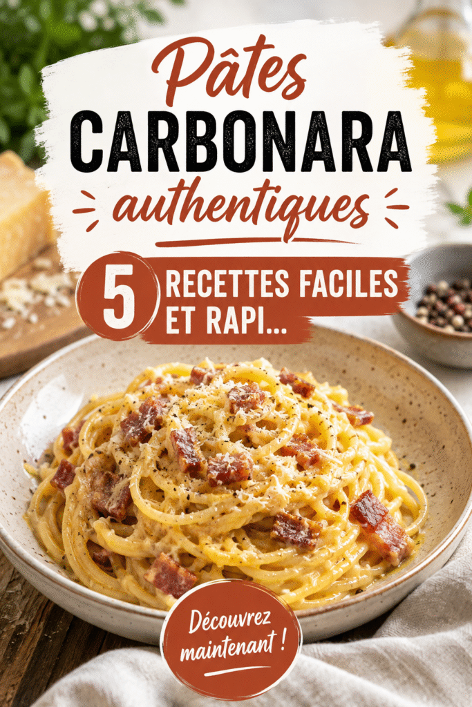 Assiette de pâtes carbonara préparée en camping, entourée d'une nature verdoyante