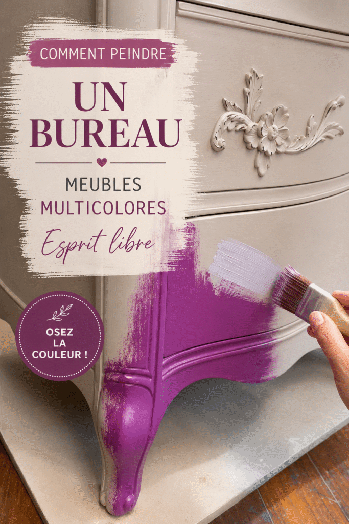 Bureau coloré rénové avec de multiples couleurs vives et un style moderne