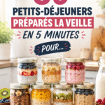 Des petits-déjeuners simples préparés la veille au camping, prêts à servir dans la nature.