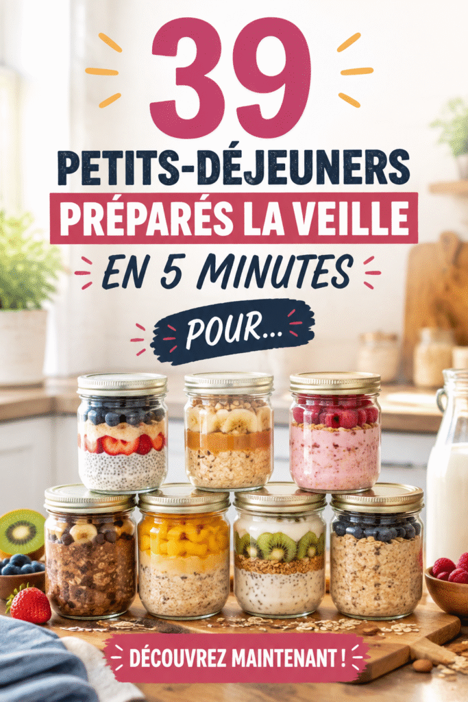 Des petits-déjeuners simples préparés la veille au camping, prêts à servir dans la nature.