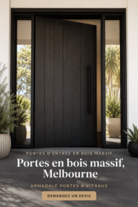 Porte en bois élégante installée dans une maison moderne à Melbourne