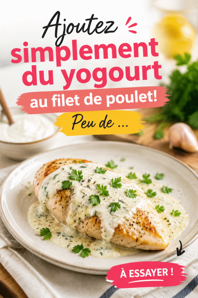 Plat de poulet au yogourt, prêt à être dégusté en pleine nature.