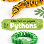 Un python en papier coloré, idéal pour une décoration créative.