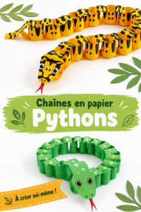 Un python en papier coloré, idéal pour une décoration créative.