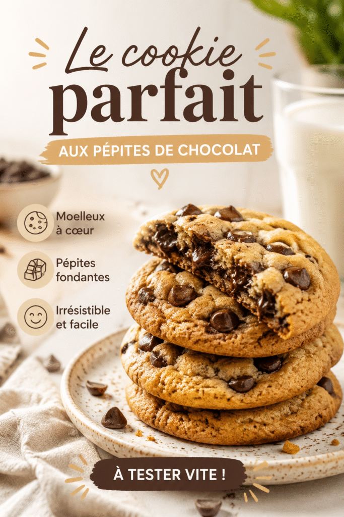 Des cookies aux pépites de chocolat cuits sur une plaque, prêts à déguster en plein air.