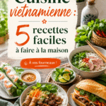 Assiette de phở, plat traditionnel vietnamien, avec des herbes fraîches