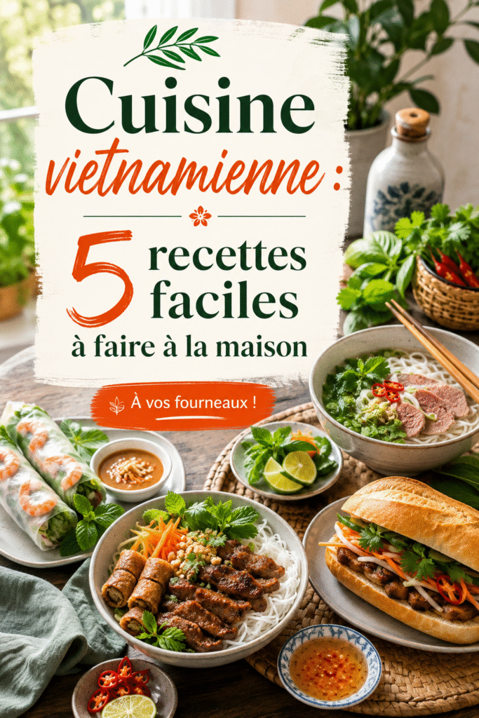 Assiette de phở, plat traditionnel vietnamien, avec des herbes fraîches