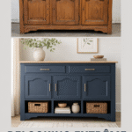 Meubles relookés avec des couleurs modernes et vives dans un intérieur stylé.