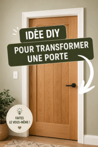 Porte décorée avec un nouveau design DIY, ajoutant du style à l'intérieur de la maison.